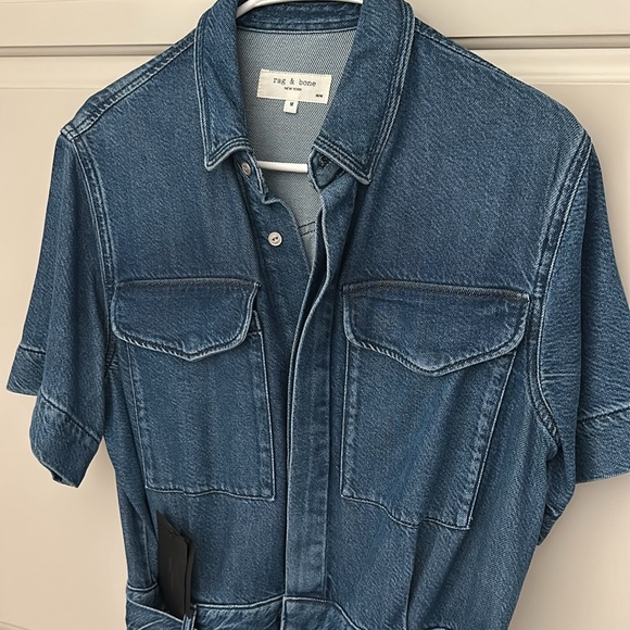 rag & bone featherweight denim romper. Medium - Picture 5 of 8
